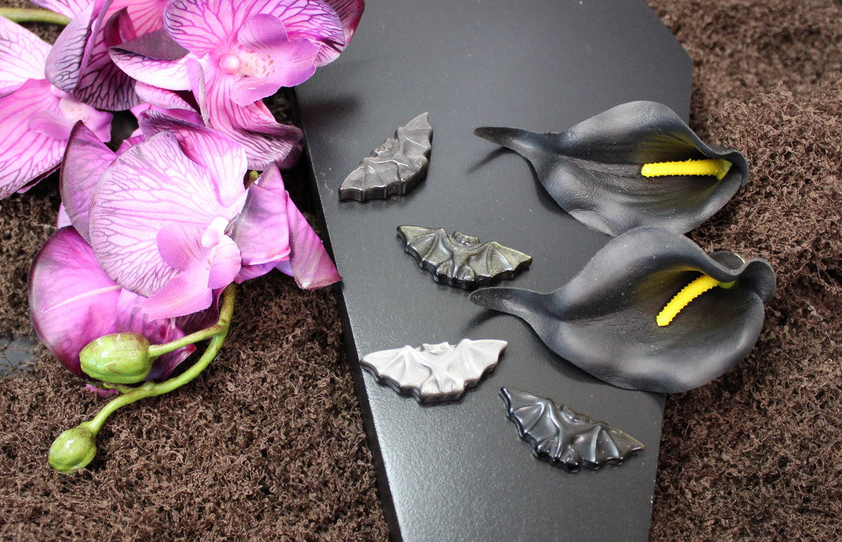 Silver & Gold Obsidian Bat – Choose Your Stone | Enchanted Forest Selection