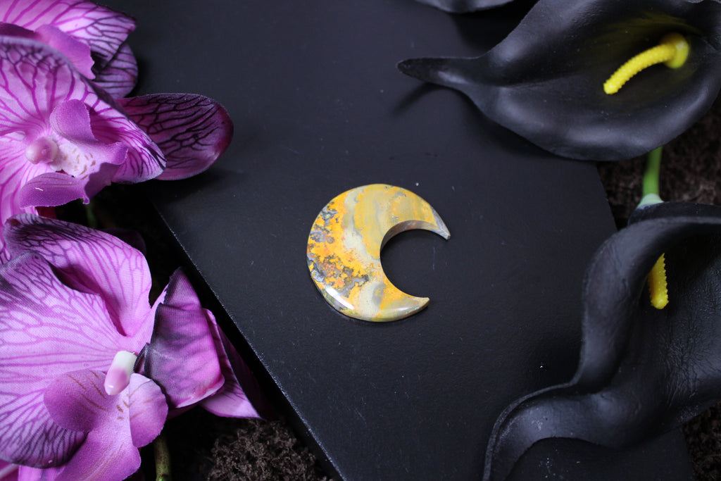Bumblebee Jasper Crescent Moon – Choose Your Piece