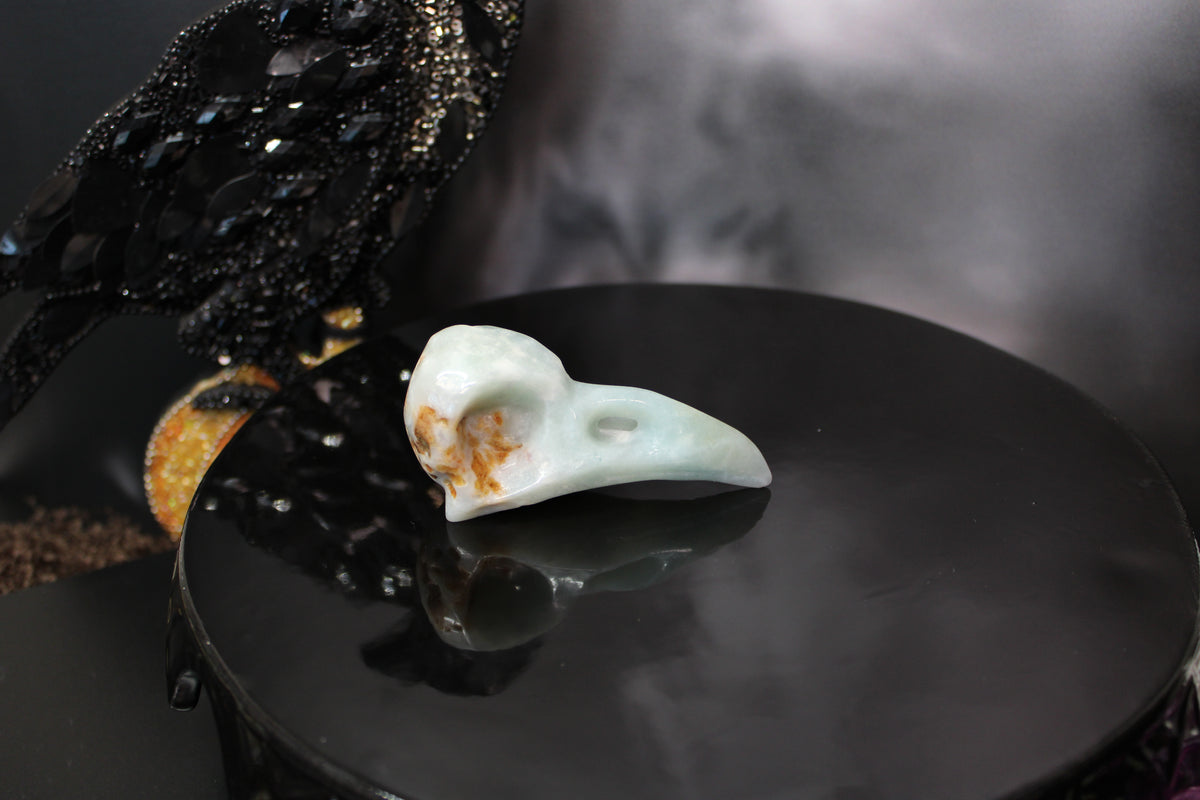 Caribbean Calcite Raven Skull – Choose Your Exact Piece