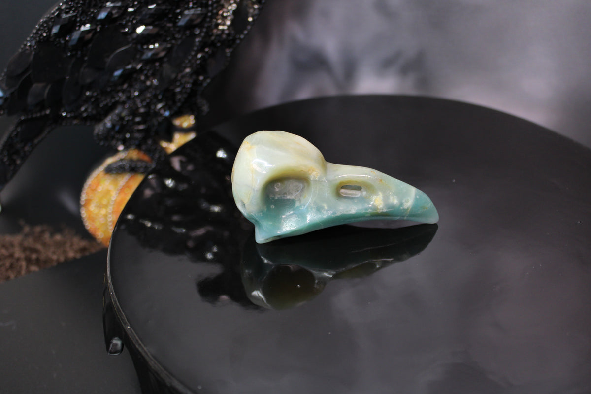 Caribbean Calcite Raven Skull – Choose Your Exact Piece