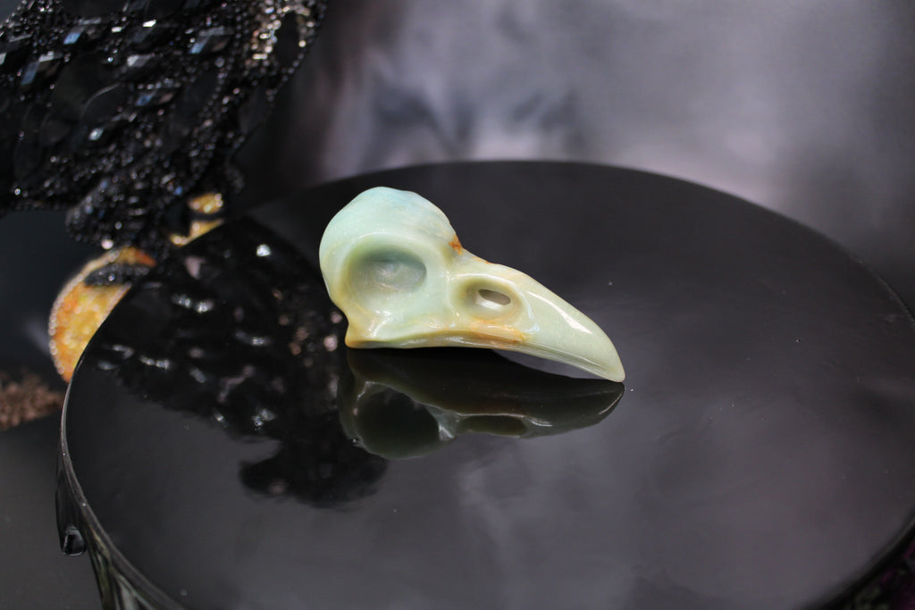 Caribbean Calcite Raven Skull – Choose Your Exact Piece