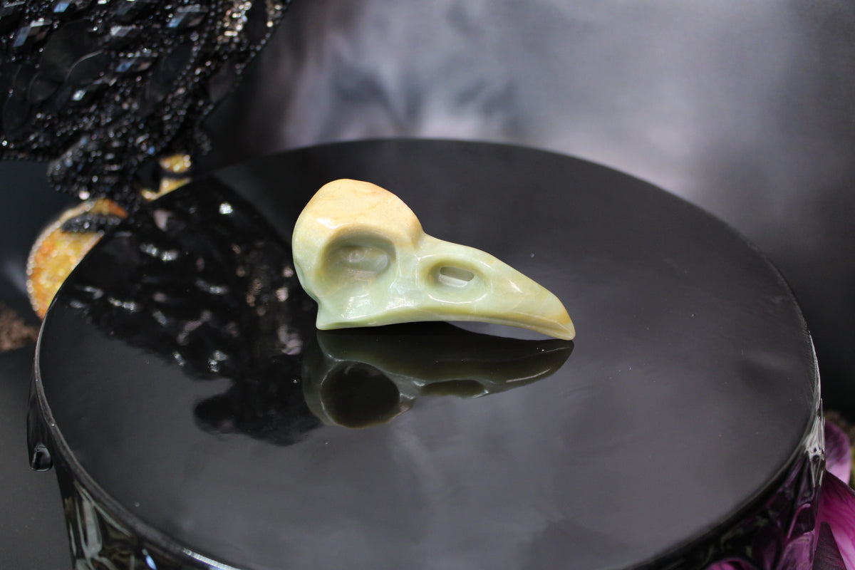 Caribbean Calcite Raven Skull – Choose Your Exact Piece
