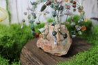 Green Earth Goddess Willow – Indian Agate Gemstone Tree on Natural Stone