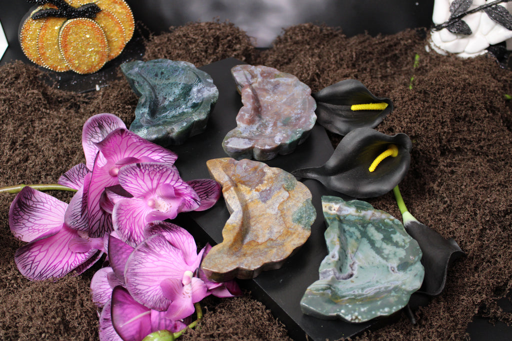 Moss Agate Moon Bowl – Choose Your Piece