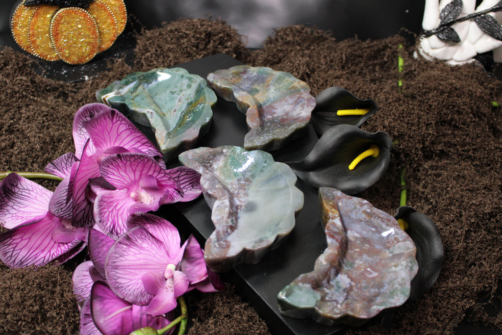 Moss Agate Moon Bowl – Choose Your Piece