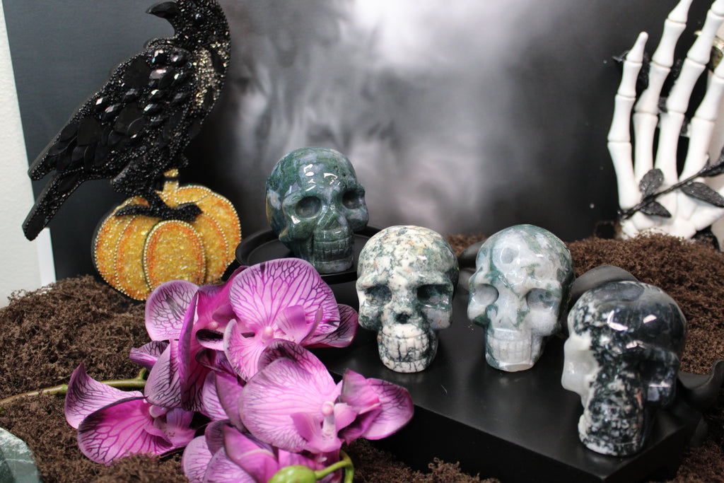 Moss Agate Skull – Choose Your Piece