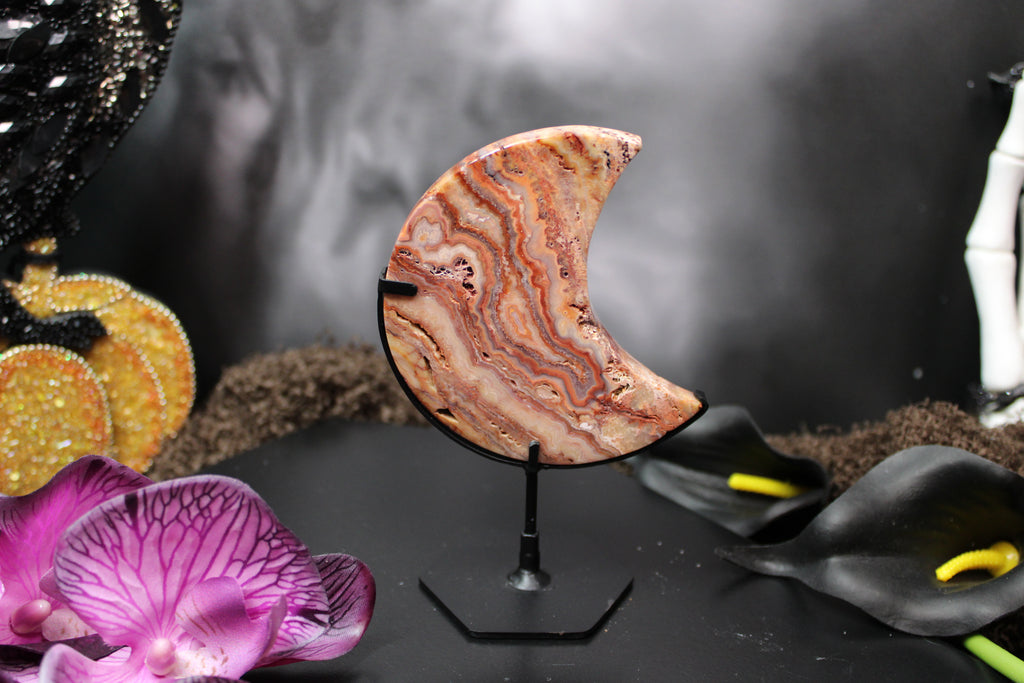 Pink Crazy Lace Agate Moon – Choose Your Piece