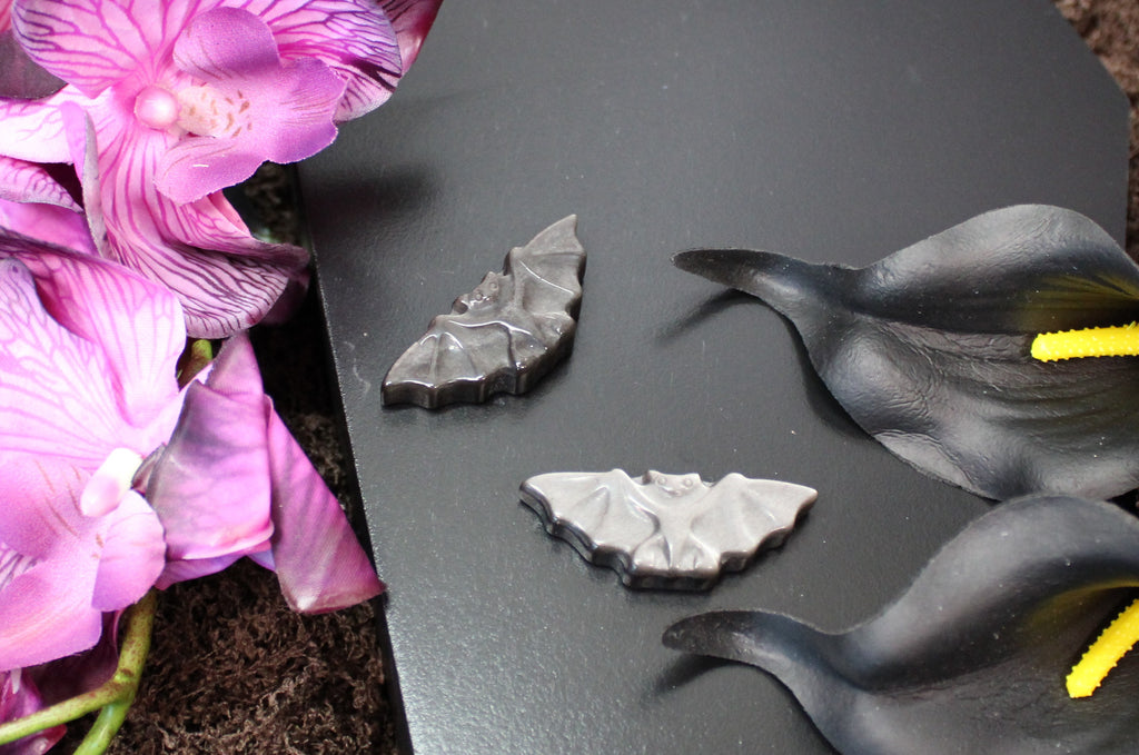 Silver & Gold Obsidian Bat – Choose Your Stone | Enchanted Forest Selection