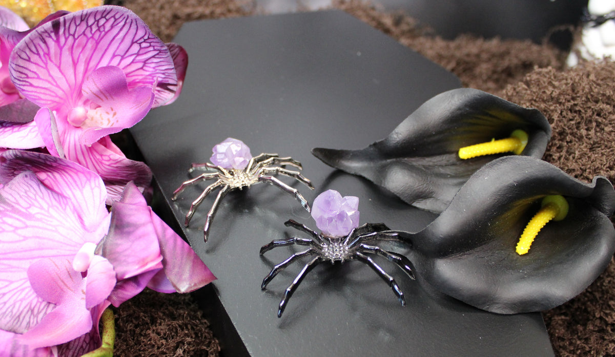 Crystal Spider – Choose Your Stone & Metal | Enchanted Forest Selection