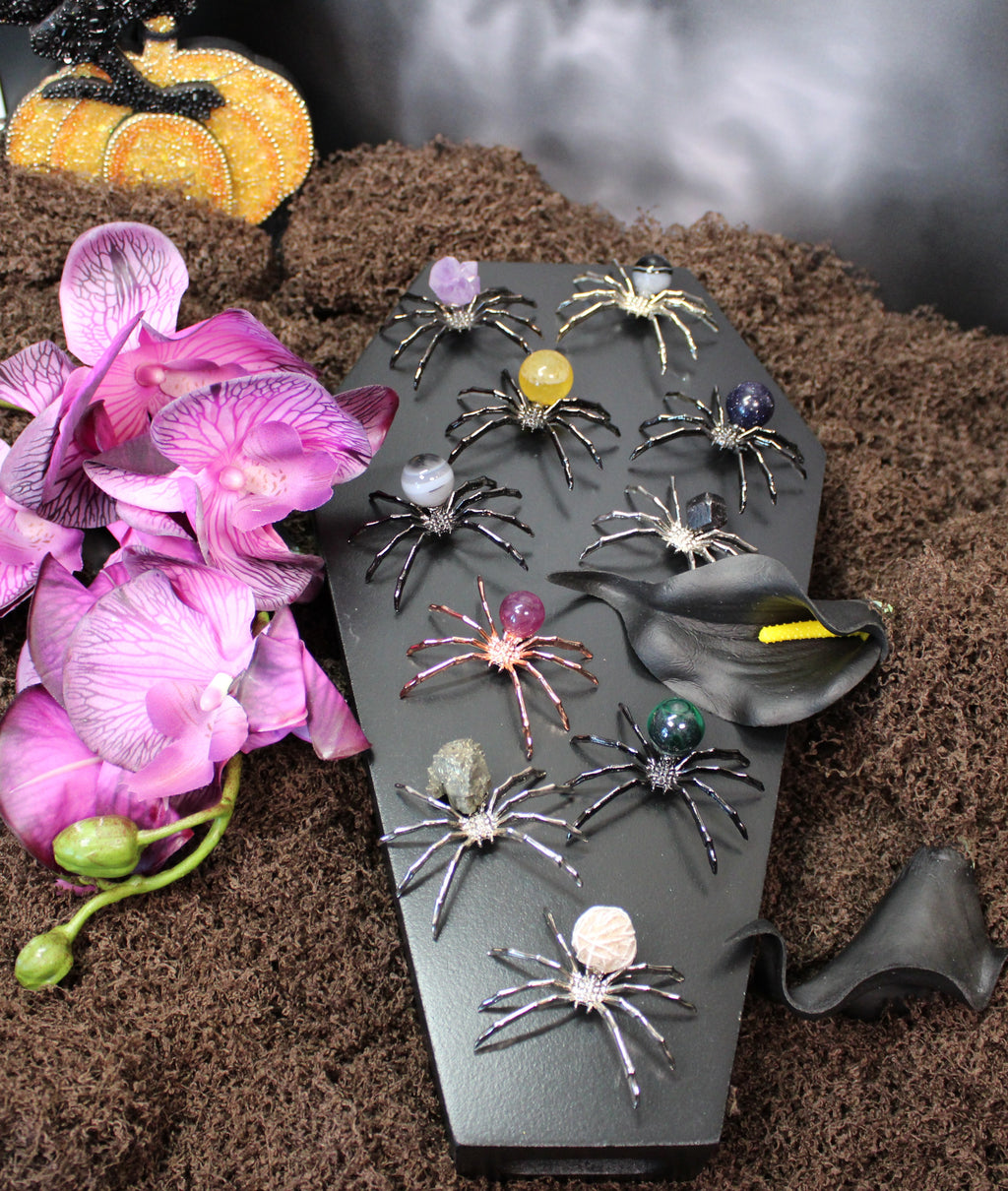 Crystal Spider – Choose Your Stone & Metal | Enchanted Forest Selection