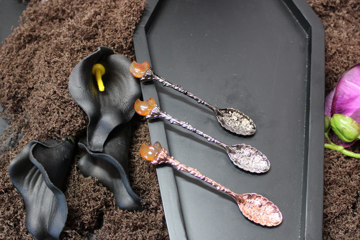 Carnelian Crescent Moon Spoon – Enchanted Forest Selection