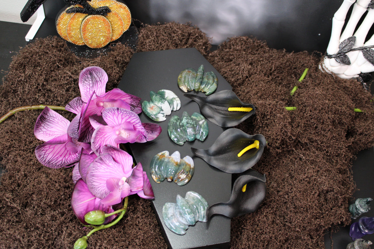 Moss Agate Bat – Choose Your Piece