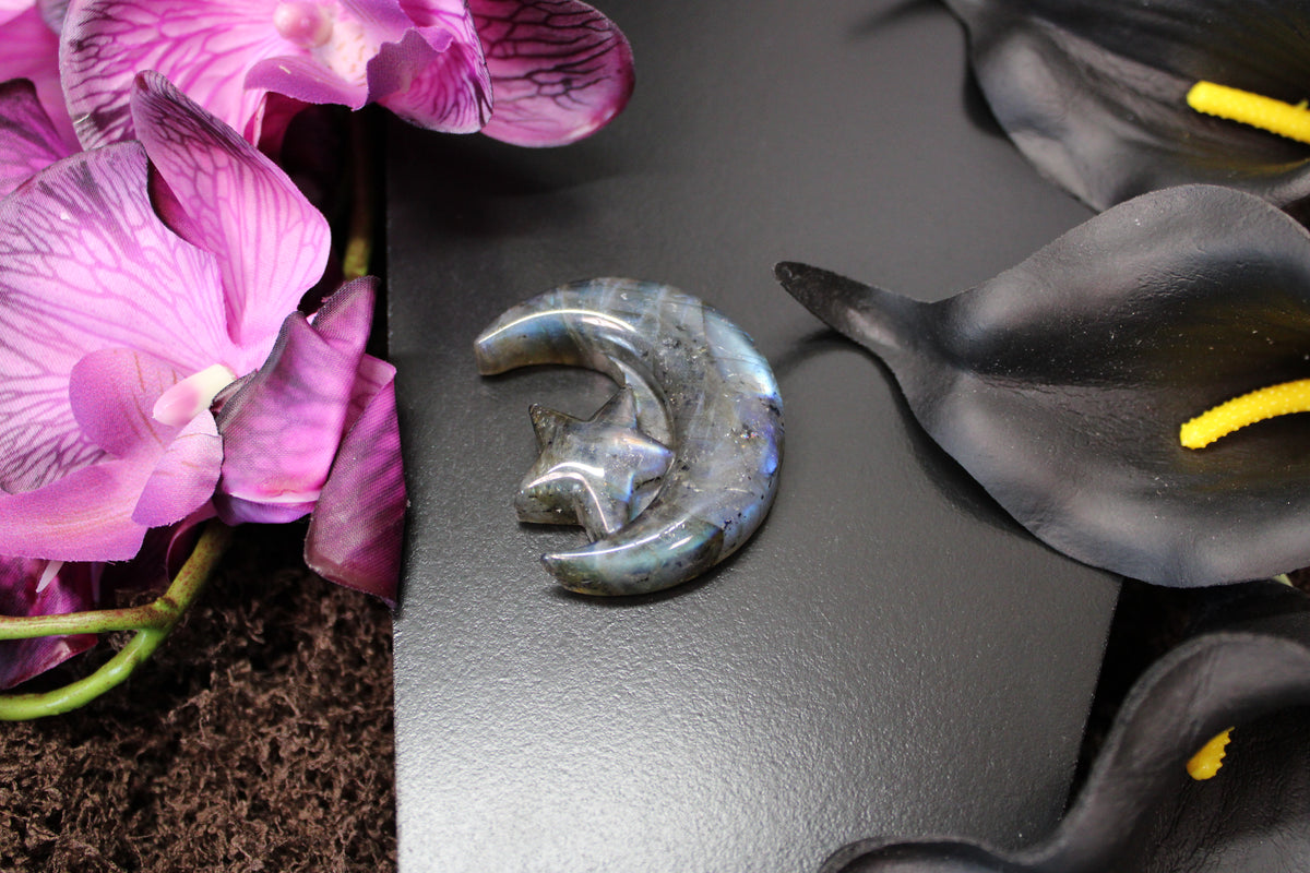 Crystal Moon & Star – Choose Your Stone | Enchanted Forest Selection