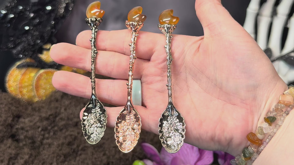 Carnelian Crescent Moon Spoon – Enchanted Forest Selection