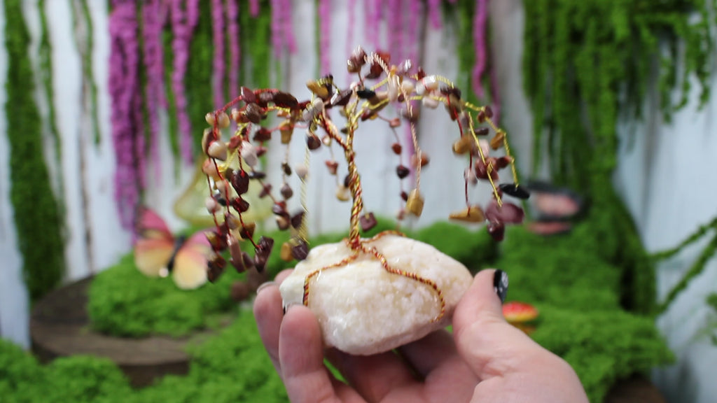 Sun Firebird Willow – Mookaite Gemstone Tree on Quartz