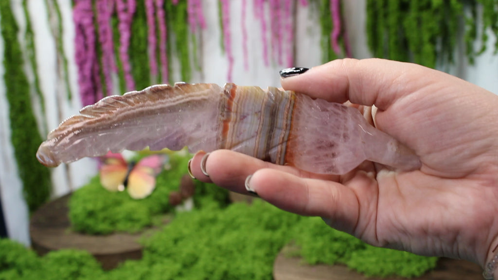Amethyst & Banded Agate Feather – One of a Kind