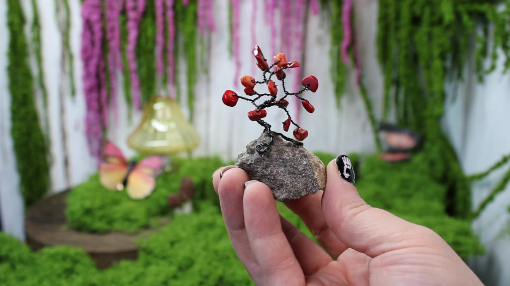 Emberroot – Red Coral Miniature Gemstone Tree
