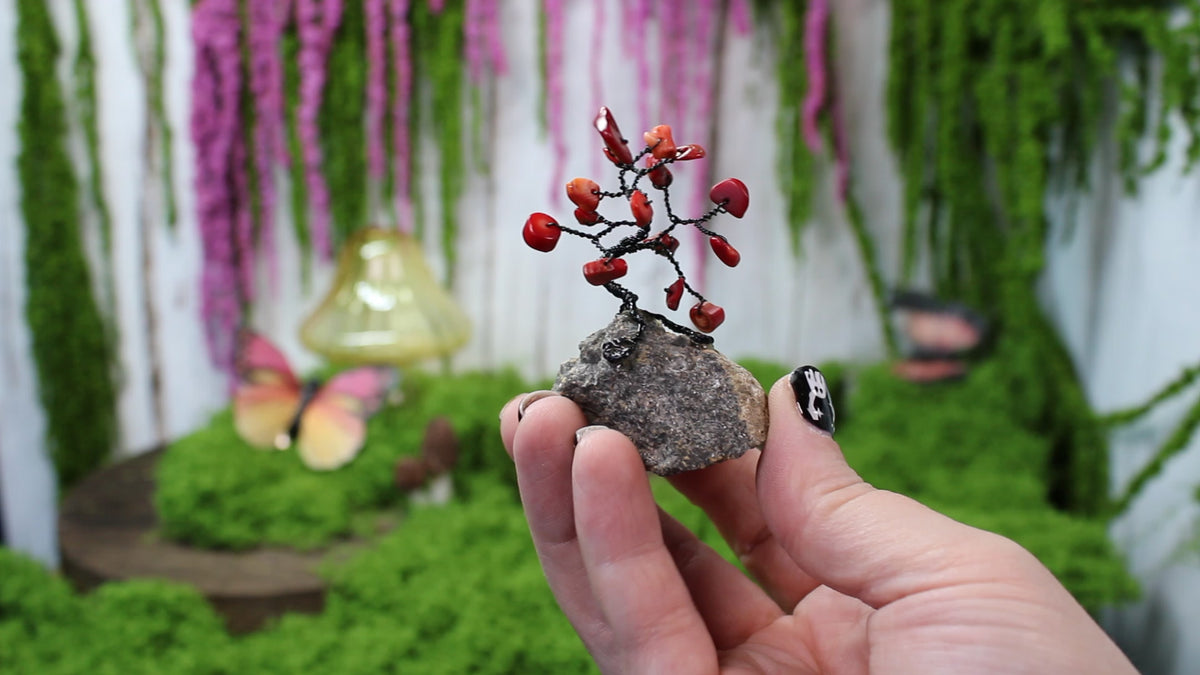 Emberroot – Red Coral Miniature Gemstone Tree