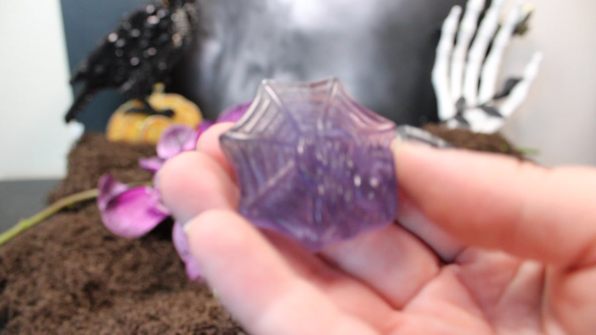 Labradorite & Fluorite Spiderweb – Enchanted Forest Selection