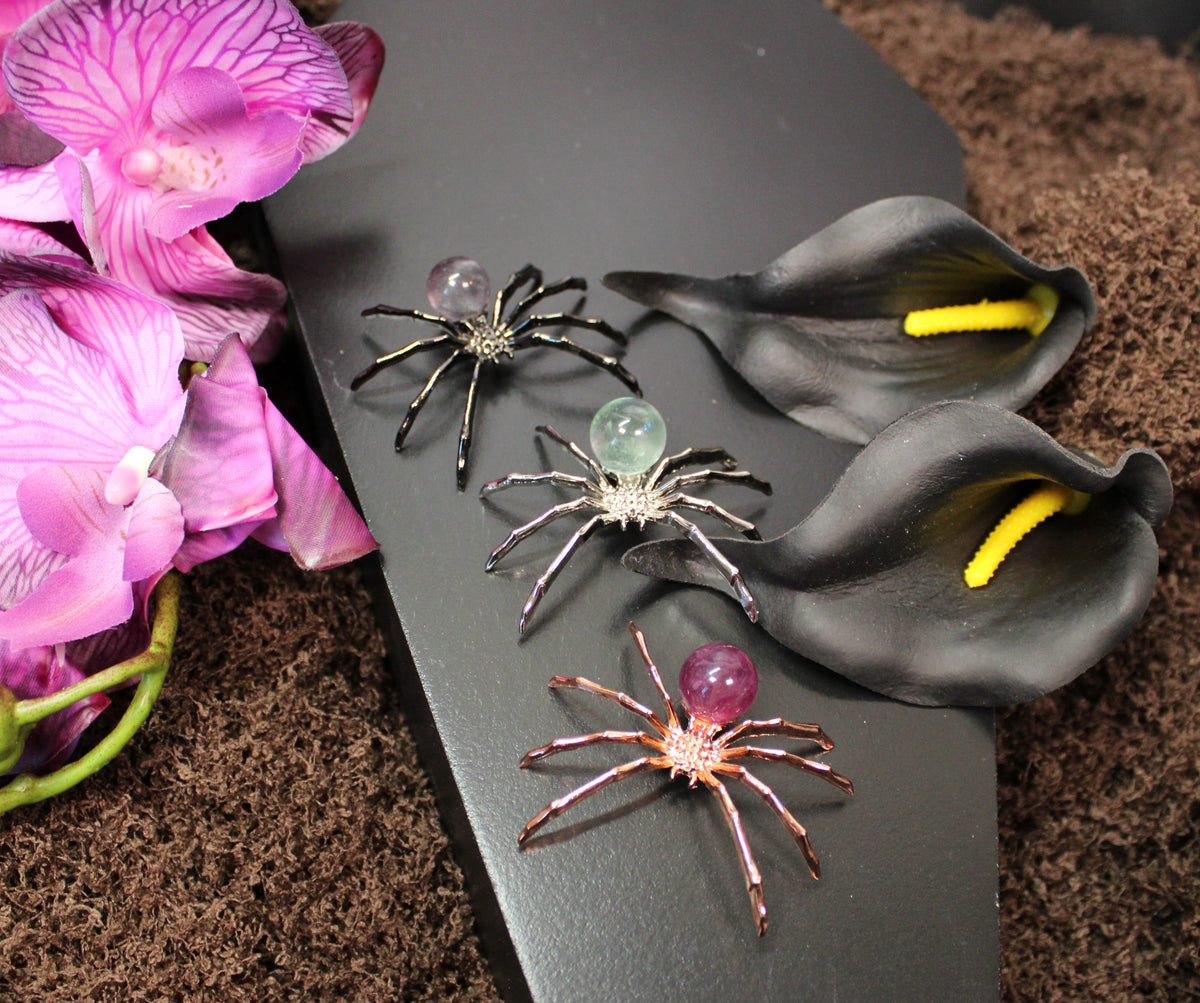 Crystal Spider – Choose Your Stone & Metal | Enchanted Forest Selection